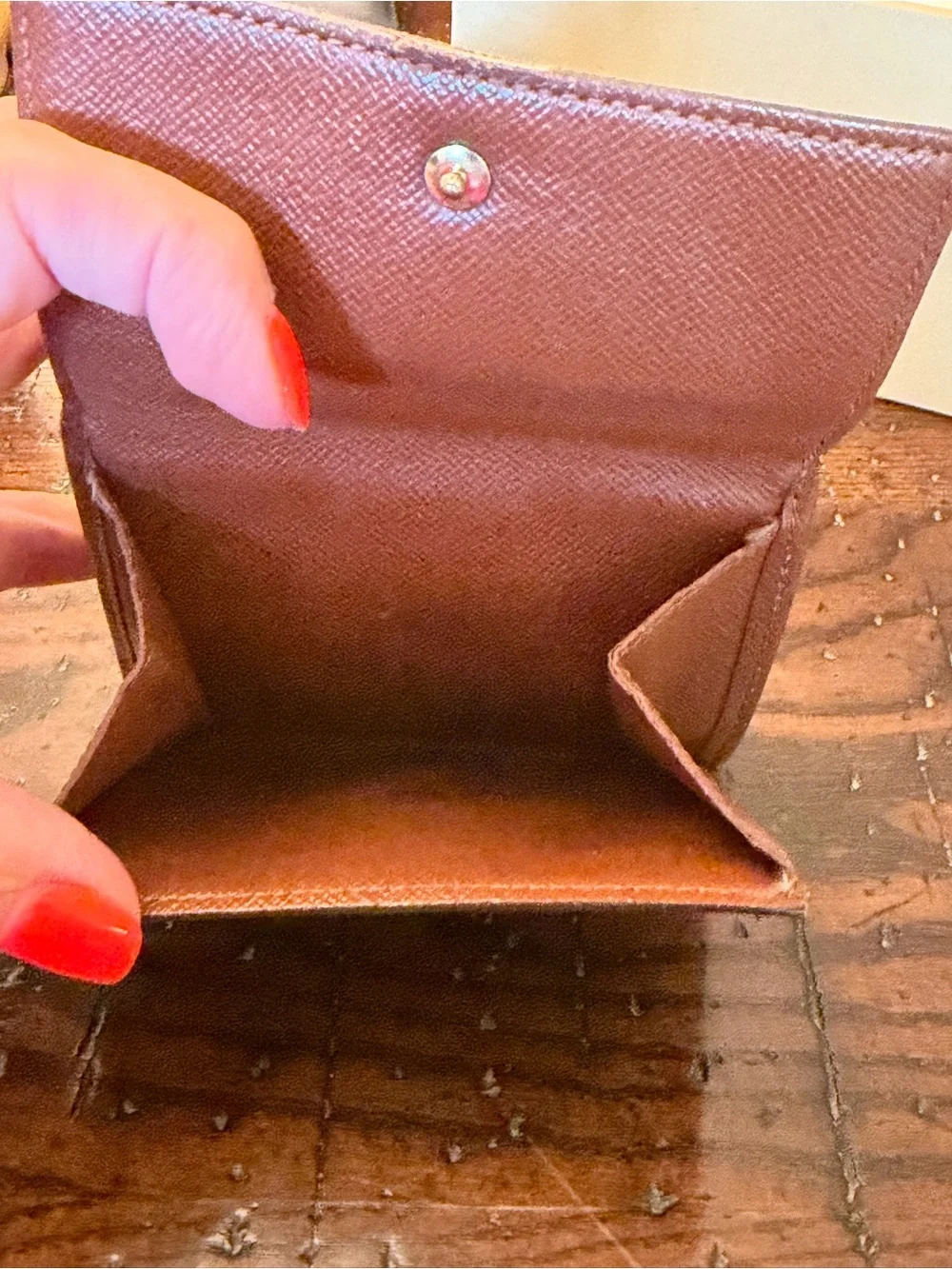 Louis Vuitton Monogram Compact Elise Canvas Card Holder in Brown and Gold